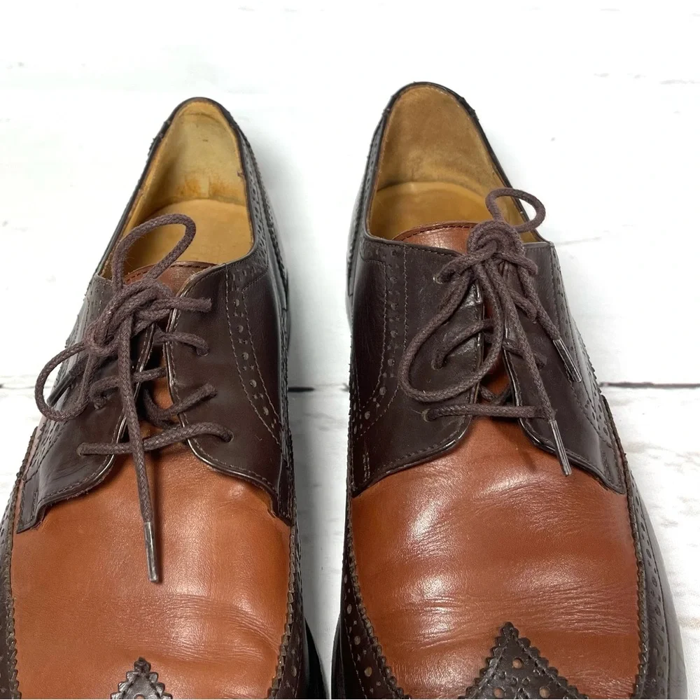 Footjoy 1857 Mens Wingtip Oxfords Size 10.5D‎ Brown Leather Shoes Rare.